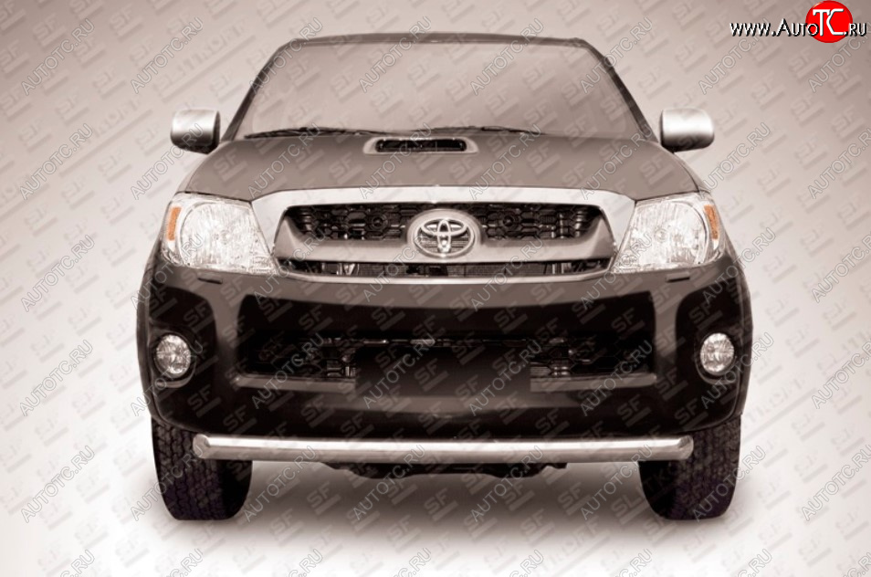 14 699 р. Защита переднего бампера Slitkoff (Ø 76, радиусная)  Toyota Hilux  AN20,AN30 (2011-2016)  2-ой рестайлинг (Нержавеющая сталь)  с доставкой в г. Керчь