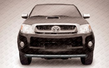 Защита переднего бампера Slitkoff (Ø 76, радиусная) Toyota Hilux  AN20,AN30 (2011-2016)  2-ой рестайлинг (Сталь с полимерным покрытием. Цвет: черный)