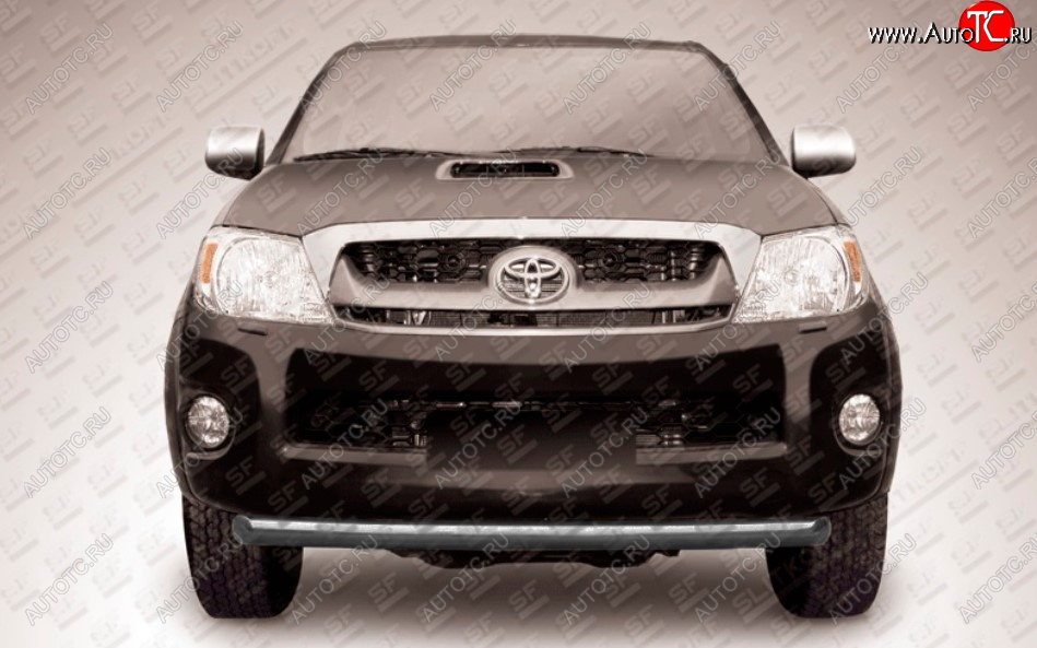 10 299 р. Защита переднего бампера Slitkoff (Ø 76, радиусная) Toyota Hilux AN20,AN30  2-ой рестайлинг (2011-2016) (Сталь с полимерным покрытием. Цвет: черный)  с доставкой в г. Керчь