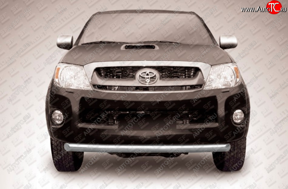 9 099 р. Защита переднего бампера Slitkoff (Ø 57, радиусная).  Toyota Hilux  AN20,AN30 (2011-2016)  2-ой рестайлинг (Сталь с полимерным покрытием. Цвет: серебристый)  с доставкой в г. Керчь