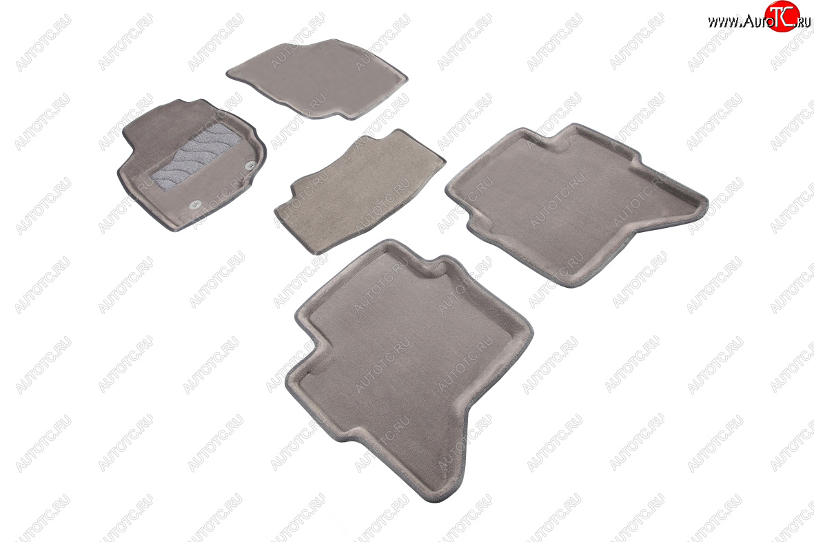 7 259 р. Комплект ковриков салона Seintex 3D (текстиль)  Toyota Hilux  AN20,AN30 (2011-2016)  2-ой рестайлинг (серый)  с доставкой в г. Керчь
