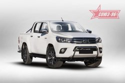 13 589 р. Защита переднего бампера под ПТФ Souz-96 (d42) Toyota Hilux AN120 дорестайлинг (2016-2020)  с доставкой в г. Керчь. Увеличить фотографию 2