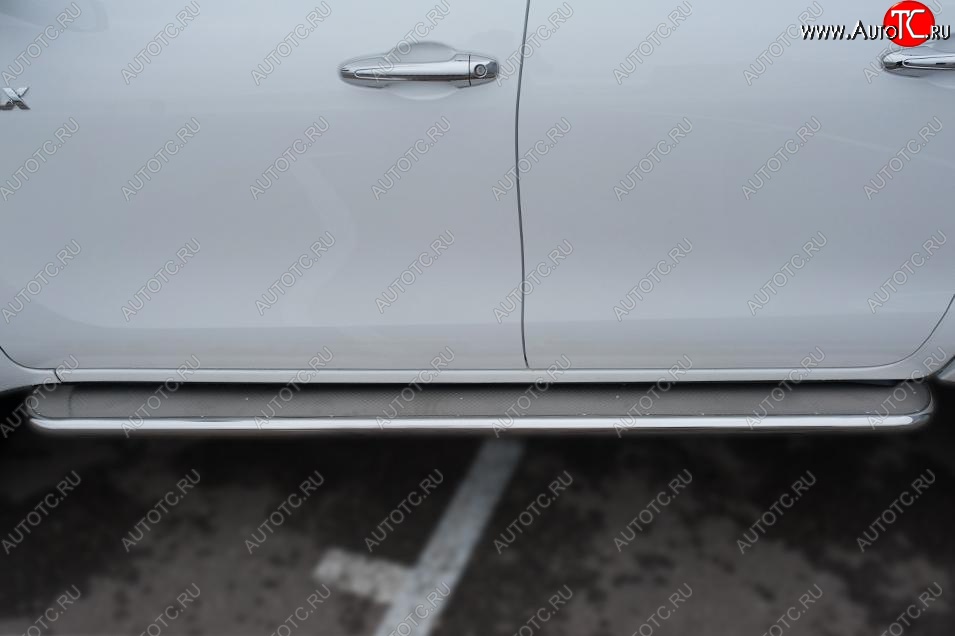 35 549 р. Широкая защита порогов с трубой диаметром 42 мм SLITKOFF v3  Toyota Hilux  AN120 (2016-2020) дорестайлинг  с доставкой в г. Керчь