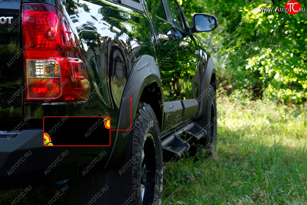 6 999 р. Расширитель арки RA (25 мм, задний правый) Toyota Hilux AN120 дорестайлинг (2016-2020) (Поверхность глянец под покраску, Неокрашенный)  с доставкой в г. Керчь