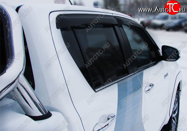 3 169 р. Дефлектора окон SIM Double Cab Toyota Hilux AN120 дорестайлинг (2016-2020)  с доставкой в г. Керчь