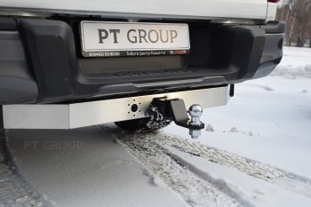 21 619 р. Фаркоп PT GROUP /съемный квадрат/с НЕРЖ накладкой TOYOTA Hilux 2015- /JAC T6 2015-/JAC T8 2023-/Sollers ST6 2023- JAC T8 Pickup Double Cab (2018-2023)  с доставкой в г. Керчь. Увеличить фотографию 2