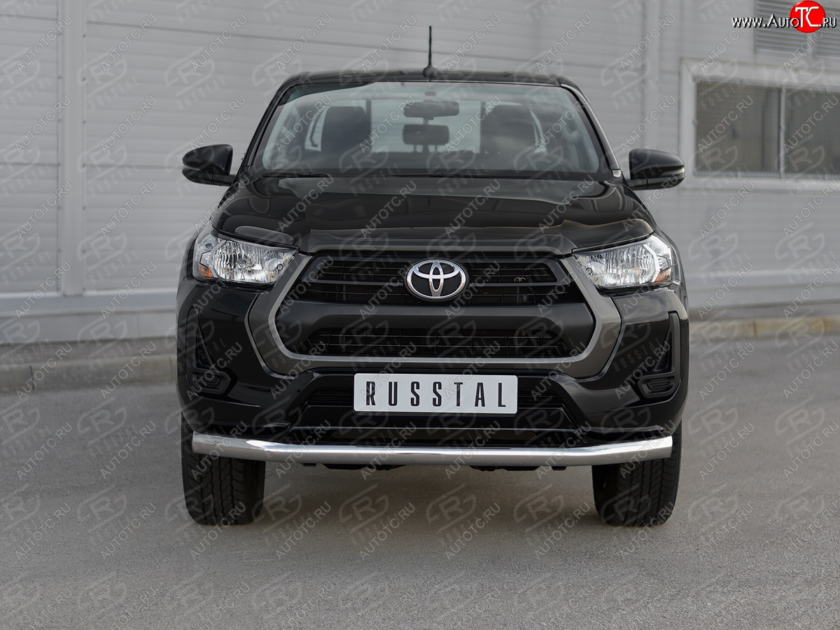 17 549 р. Защита переднего бампера (Ø76 мм, нержавейка) SLITKOFF  Toyota Hilux  AN120 (2020-2025) 2-ой рестайлинг  с доставкой в г. Керчь
