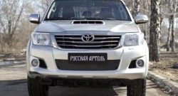 1 059 р. Зимняя заглушка решетки переднего бампера РА  Toyota Hilux  AN20,AN30 (2011-2016)  2-ой рестайлинг  с доставкой в г. Керчь. Увеличить фотографию 2