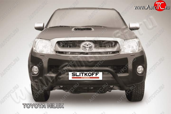 21 999 р. Кенгурятник d57 низкий широкий мини Slitkoff  Toyota Hilux  AN10,AN20 (2008-2011) 1-ый рестайлинг (Цвет: серебристый)  с доставкой в г. Керчь