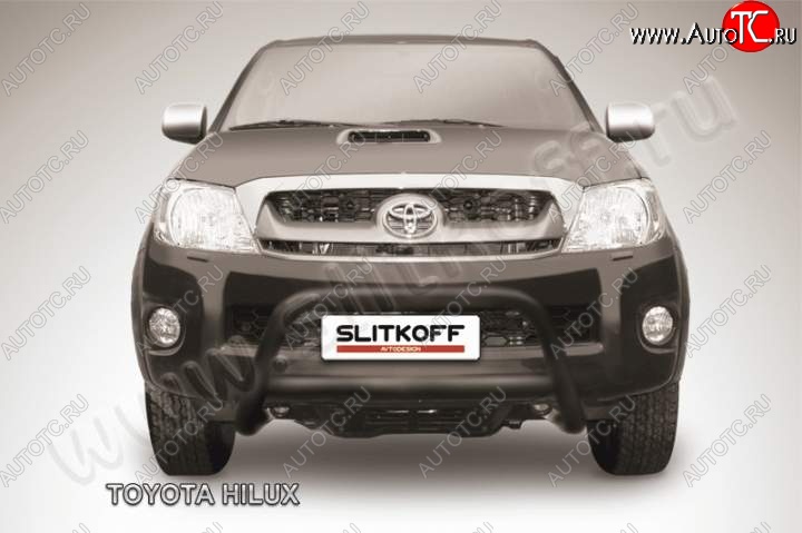 19 999 р. Кенгурятник d57 низкий Slitkoff  Toyota Hilux  AN10,AN20 (2008-2011) 1-ый рестайлинг (Цвет: серебристый)  с доставкой в г. Керчь