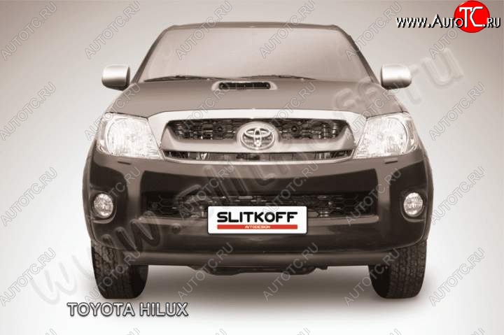 9 099 р. Защита переднего бампера из трубы d57 Slitkoff  Toyota Hilux  AN10,AN20 (2008-2011) 1-ый рестайлинг (Цвет: серебристый)  с доставкой в г. Керчь