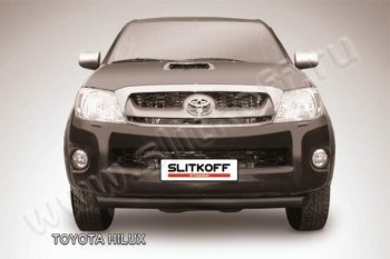 Защита переднего бампера из трубы d76 Slitkoff (радиусная) Toyota Hilux  AN10,AN20 (2008-2011) 1-ый рестайлинг