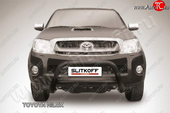 23 799 р. Кенгурятник d76 низкий Slitkoff  Toyota Hilux  AN10,AN20 (2008-2011) 1-ый рестайлинг (Цвет: серебристый)  с доставкой в г. Керчь