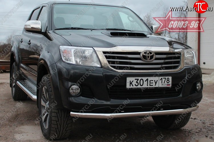 12 959 р. Защита переднего бампера одинарная Souz-96 (d60) Toyota Hilux AN20,AN30  2-ой рестайлинг (2011-2016)  с доставкой в г. Керчь