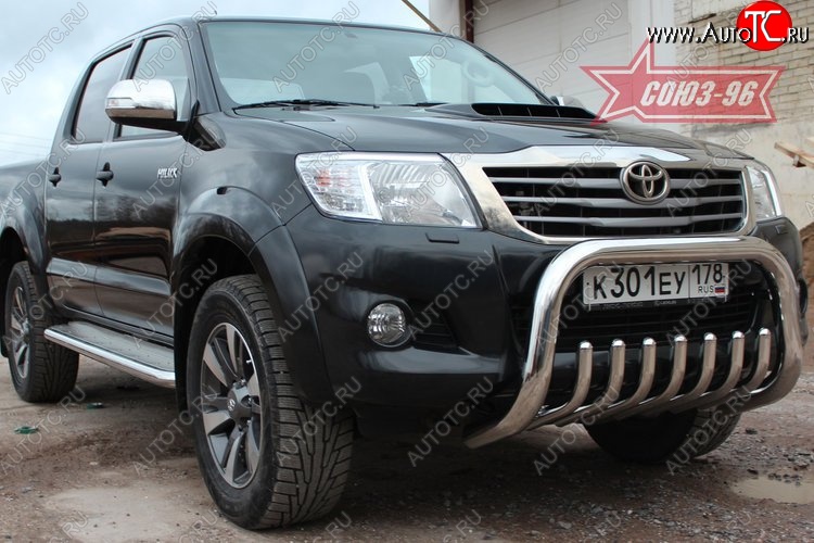 22 229 р. Защита переднего бампера Souz-96 (d76) Toyota Hilux AN20,AN30  2-ой рестайлинг (2011-2016)  с доставкой в г. Керчь