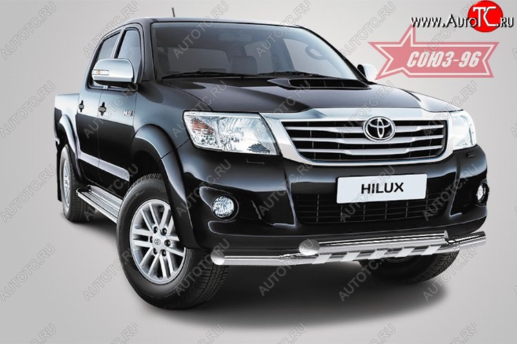 34 739 р. Защита переднего бампера двойная Souz-96 (d76/76) Toyota Hilux AN20,AN30  2-ой рестайлинг (2011-2016)  с доставкой в г. Керчь
