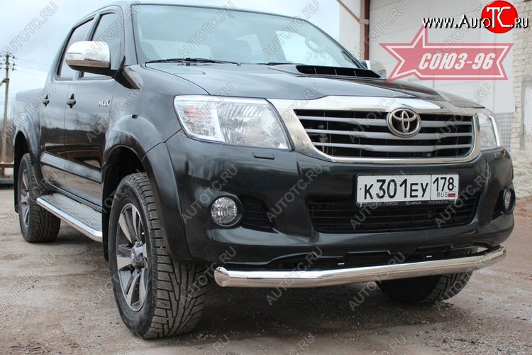 16 199 р. Одинарная защита переднего бампера (d76) Souz-96 Toyota Hilux AN20,AN30  2-ой рестайлинг (2011-2016)  с доставкой в г. Керчь