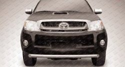 Защита переднего бампера Slitkoff (Ø 57, радиусная) Toyota Hilux  AN20,AN30 (2011-2016)  2-ой рестайлинг (Нержавеющая сталь)