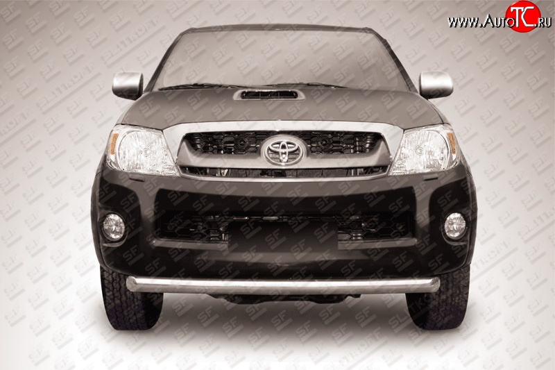 12 999 р. Защита переднего бампера Slitkoff (Ø 57, радиусная)  Toyota Hilux  AN20,AN30 (2011-2016)  2-ой рестайлинг (Нержавеющая сталь)  с доставкой в г. Керчь