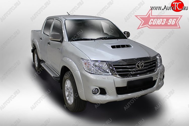 9 899 р. Пороги из алюминиевого профиля Souz-96 Toyota Hilux AN20,AN30  2-ой рестайлинг (2011-2016)  с доставкой в г. Керчь