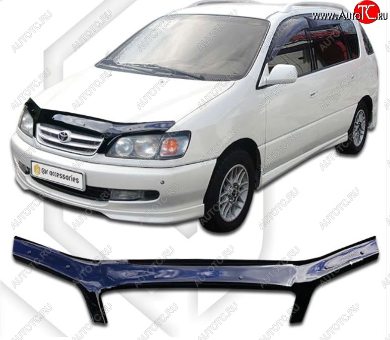 2 159 р. Дефлектор капота (M10G-M15G) CA-Plastiс Toyota Ipsum SXM10 дорестайлинг (1995-1998) (Classic черный, Без надписи)  с доставкой в г. Керчь