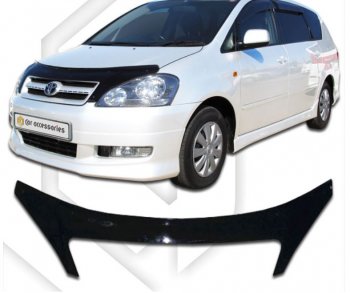 2 399 р. Дефлектор капота CA-Plastiс exclusive  Toyota Ipsum  ACM20 (2001-2003) дорестайлинг (серия Classic черный, Без надписи)  с доставкой в г. Керчь. Увеличить фотографию 2