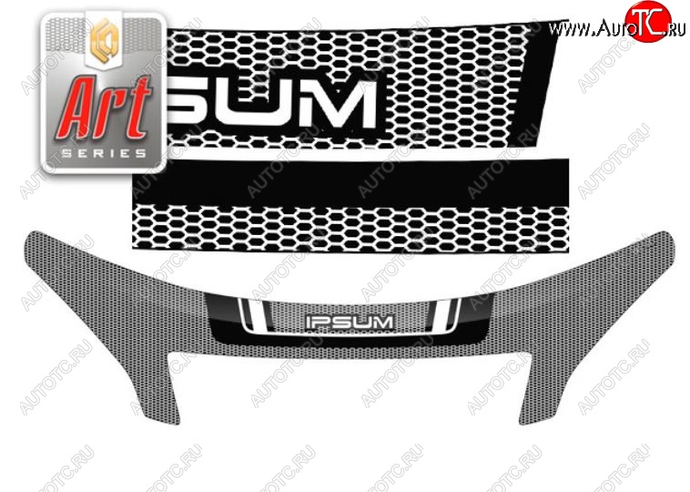 2 599 р. Дефлектор капота CA-Plastiс exclusive  Toyota Ipsum  ACM20 (2001-2003) дорестайлинг (Серия Art серебро)  с доставкой в г. Керчь