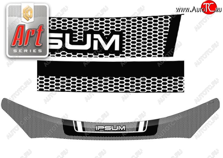 2 399 р. Дефлектор капота CA-Plastiс  Toyota Ipsum  ACM20 (2001-2003) дорестайлинг (Серия Art серебро)  с доставкой в г. Керчь