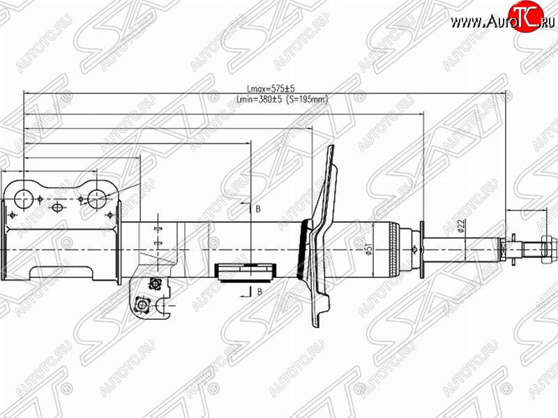 3 699 р. Правый амортизатор передний SAT Toyota Ipsum ACM20 дорестайлинг (2001-2003)  с доставкой в г. Керчь