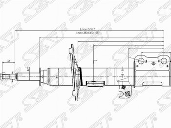 Левый амортизатор передний SAT Toyota Ipsum  ACM20 - Noah  1