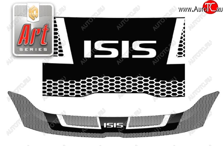 2 199 р. Дефлектор капота CA-Plastic  Toyota Isis  XM10 (2004-2009) дорестайлинг, 1-ый рестайлинг (Серия Art графит)  с доставкой в г. Керчь