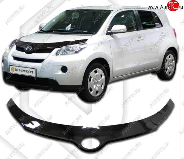 2 399 р. Дефлектор капота CA-Plastiс exclusive  Toyota Ist  XP110 (2007-2016) (Classic черный, Без надписи)  с доставкой в г. Керчь