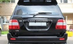 8 149 р. Накладка на задний бампер CT Toyota Land Cruiser 100 дорестайлинг (1998-2002) (Неокрашенная)  с доставкой в г. Керчь. Увеличить фотографию 3
