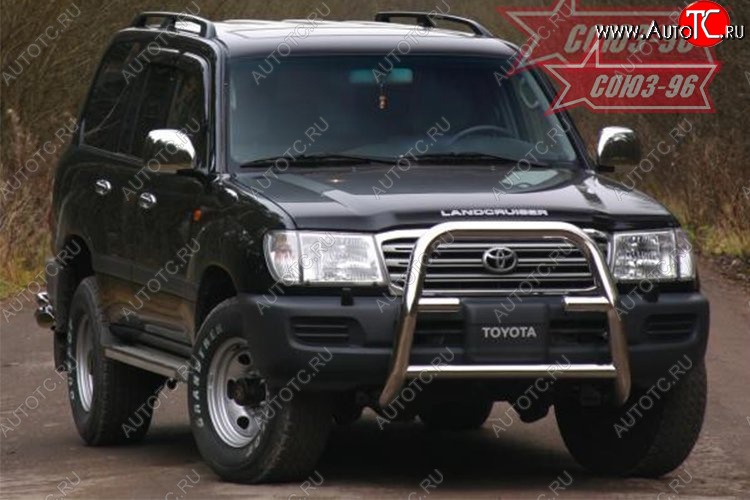23 039 р. Защита переднего бампера под лебедку Souz-96 (d76) Toyota Land Cruiser 10 100 дорестайлинг (1998-2002)  с доставкой в г. Керчь