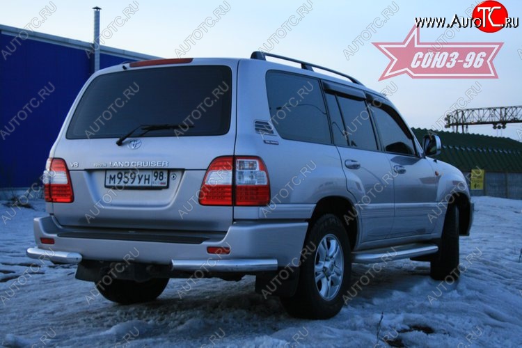 12 419 р. Защита заднего бампера из боковых уголков Souz-96 (d76) Toyota Land Cruiser 100 дорестайлинг (1998-2002)  с доставкой в г. Керчь