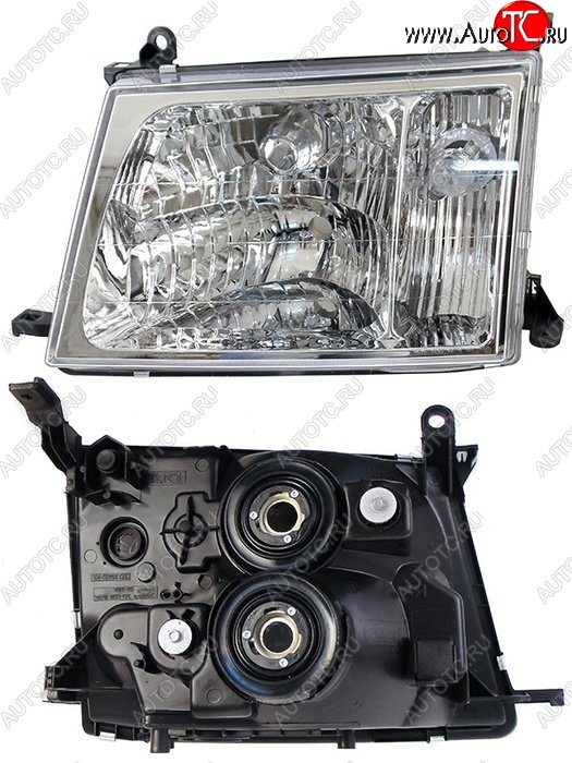 3 899 р. Левая фара SAT (ручная регулировка, пластик)  Toyota Land Cruiser  100 (1998-2002) дорестайлинг  с доставкой в г. Керчь