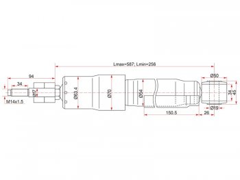 Амортизатор задний LH=RH SAT Toyota Land Cruiser  100 (1998-2007) дорестайлинг, 1-ый рестайлинг, 2-ой рестайлинг