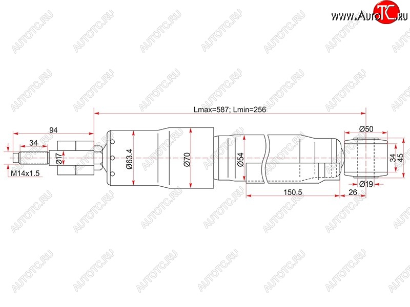 2 379 р. Амортизатор задний LH=RH SAT  Toyota Land Cruiser  100 (1998-2007) дорестайлинг, 1-ый рестайлинг, 2-ой рестайлинг  с доставкой в г. Керчь