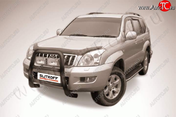 22 999 р. Кенгурятник d76 высокий  Toyota Land Cruiser Prado  J120 (2002-2009) (Цвет: серебристый)  с доставкой в г. Керчь