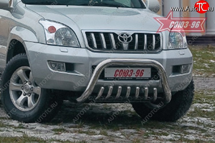 32 669 р. Защита переднего бампера Souz-96 (d76) Toyota Land Cruiser Prado J120 (2002-2009)  с доставкой в г. Керчь