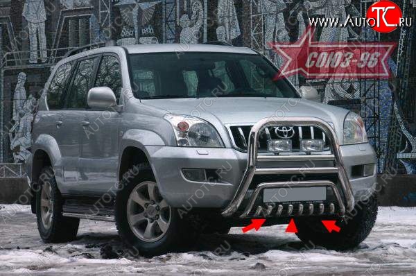 15 434 р. Защита переднего бампера нижняя Souz-96 Toyota Land Cruiser Prado J120 (2002-2009)  с доставкой в г. Керчь