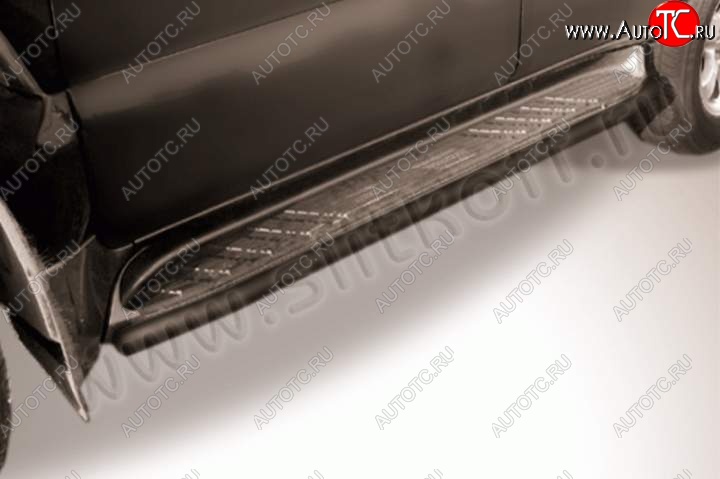 6 499 р. Защита штатного порога d42 Slitkoff  Toyota Land Cruiser Prado  J120 (2002-2009) (Цвет: серебристый)  с доставкой в г. Керчь