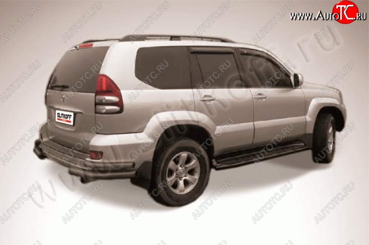 8 549 р. Уголки d76+d42 двойные Slitkoff (сталь с полимерным покрытием) Toyota Land Cruiser Prado J120 (2002-2009) (Цвет: серебристый)  с доставкой в г. Керчь