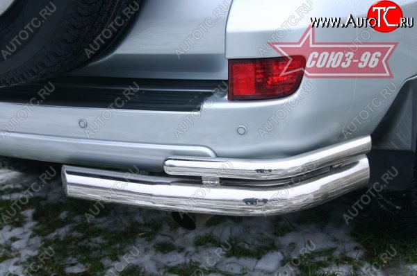 17 999 р. Защита заднего бампера из двойных боковых уголков Souz-96 (d76/42) Toyota Land Cruiser Prado J120 (2002-2009)  с доставкой в г. Керчь