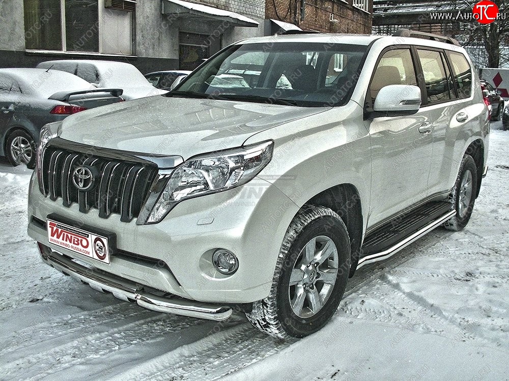 15 799 р. Защита переднего бампера WINBO (Ø76 мм, нержавейка)  Toyota Land Cruiser Prado ( J120,  J150) (2002-2013) дорестайлинг  с доставкой в г. Керчь