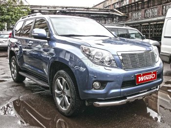 15 799 р. Защита переднего бампера WINBO (Ø76 мм, нержавейка)  Toyota Land Cruiser Prado ( J120,  J150) (2002-2013) дорестайлинг  с доставкой в г. Керчь. Увеличить фотографию 3