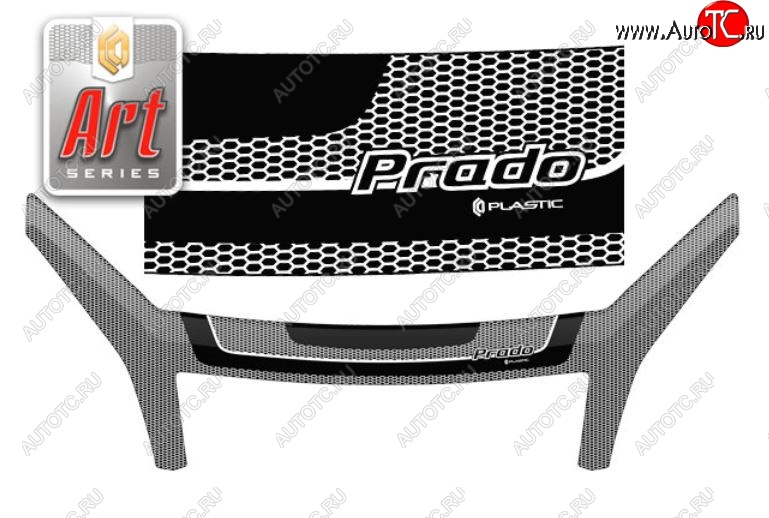 3 199 р. Дефлектор капота CA-Plastic exclusive  Toyota Land Cruiser Prado  J120 (2002-2009) (Серия Art серебро)  с доставкой в г. Керчь