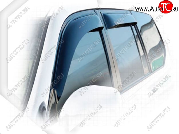 2 079 р. Дефлектора окон (J120-J125) CA-Plastic Toyota Land Cruiser Prado J120 (2002-2009) (Classic полупрозрачный, Без хром.молдинга, Крепление только на скотч)  с доставкой в г. Керчь