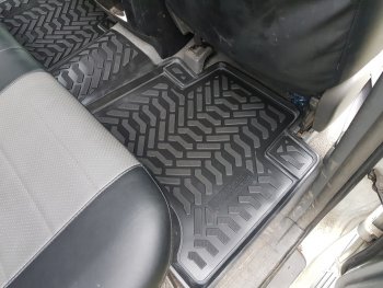 2 099 р. Комплект ковриков в салон (правый руль) Aileron 3D (с подпятником) Toyota Land Cruiser Prado J120 (2002-2009)  с доставкой в г. Керчь. Увеличить фотографию 4