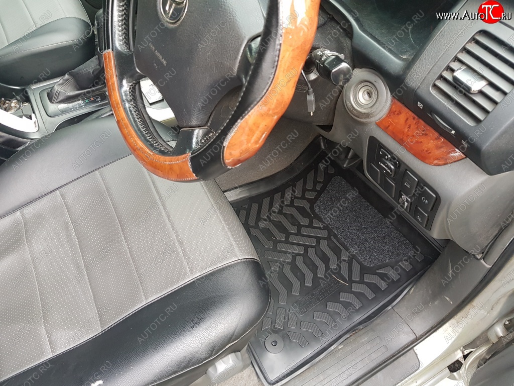 2 099 р. Комплект ковриков в салон (правый руль) Aileron 3D (с подпятником) Toyota Land Cruiser Prado J120 (2002-2009)  с доставкой в г. Керчь